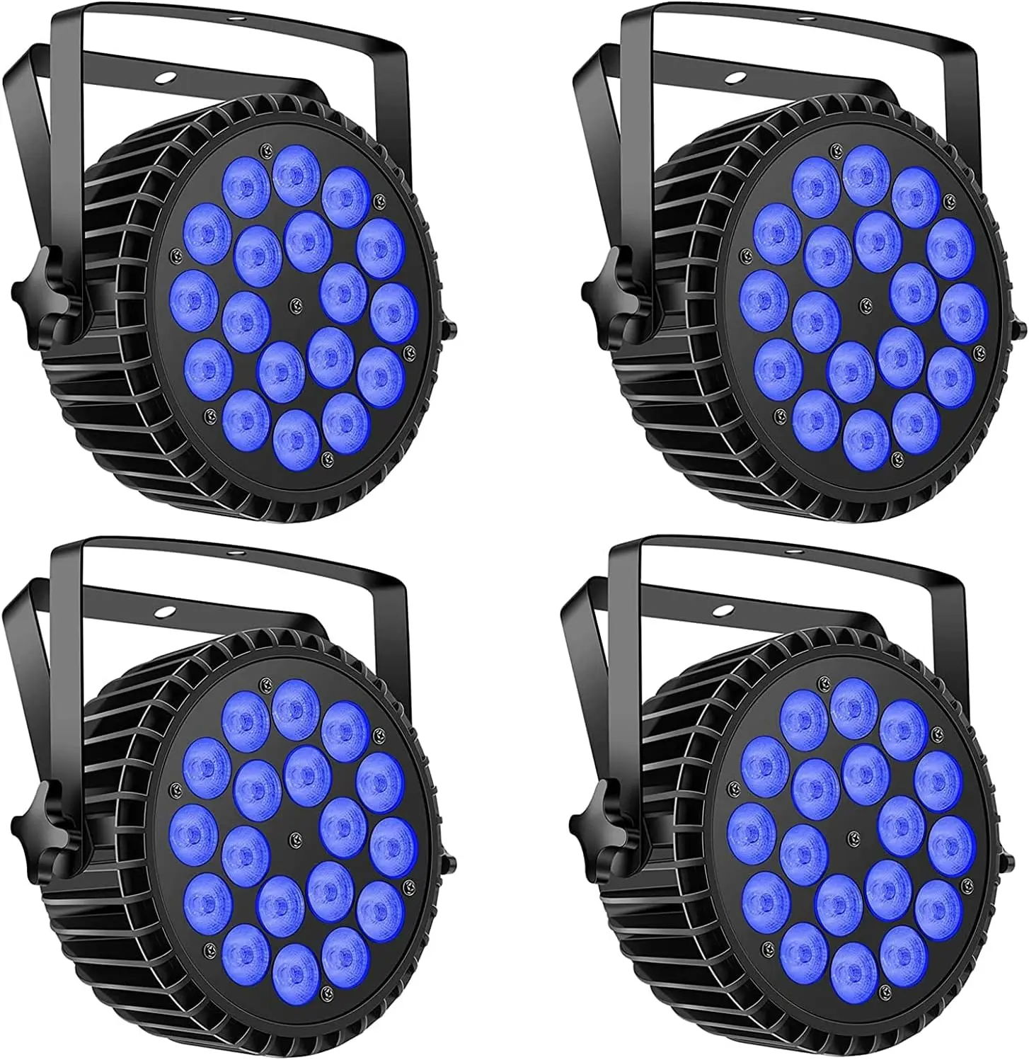 4PCS Aluminum Alloy LED Par 18x18W RGBWA+UV Lights 6in1 LED Lighting DMX512 Disco Light Professional Stage Dj Equipment Fast