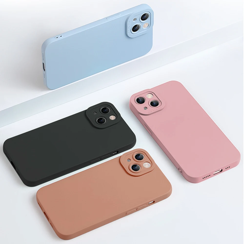 Case for iphone 15 Pro Max Unti-knock Dirt-resistant Original New Style Square Liquid Silicone Funda cover for iphone 15 Plus