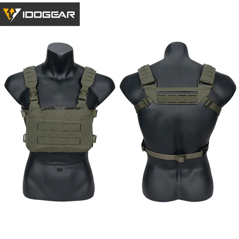 Sac Chasse Reconnaissance Sac Tactique Poitrine IDOGEAR - Camouflage - Molle - Pour Airsoft, Randonnée, Chasse - 2 Poches Sacoche Tactique