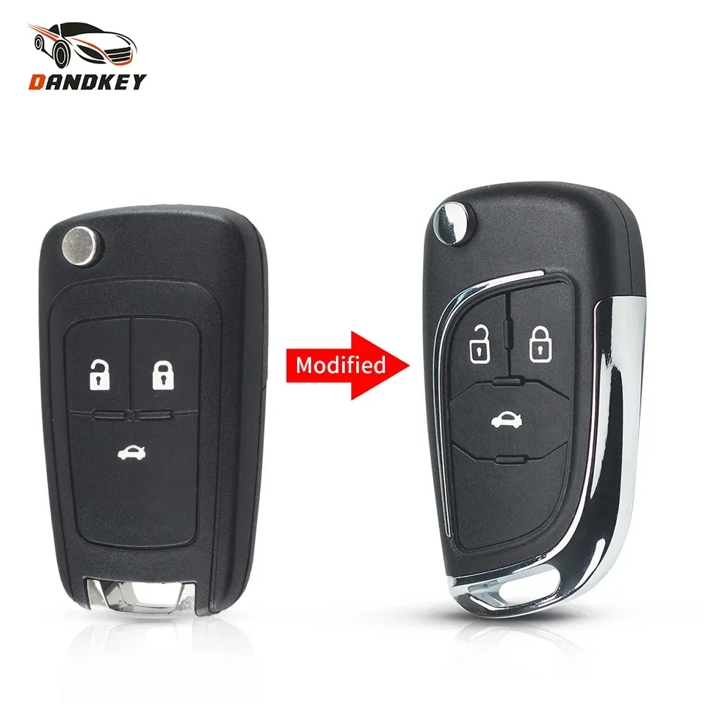 

Dandkey 3PCS Flip Remote Key Shell For Chevrolet Cruze Epica Lova Camaro Impala For Opel Astra J Corsa E Insignia Zafira C
