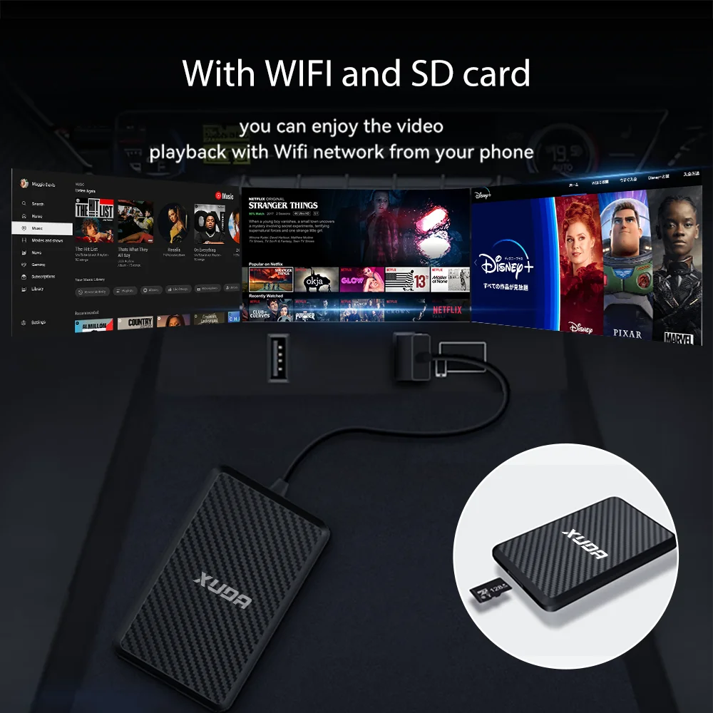 XUDA Double Wifi 4 Core Ai Box Android 12.0 supporto Netflix YouTube Wireless Carply adatto per il 99% delle auto con Carplay cablato