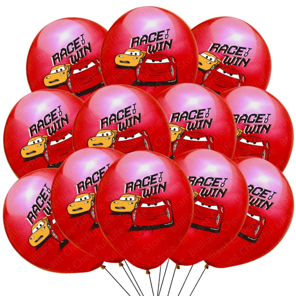 12pcs Disney Cars 12 Inch Latex Balloon Lightning McQueen Mater Balloons Decorations Kit For Birthday Baby Shower Party Supplies