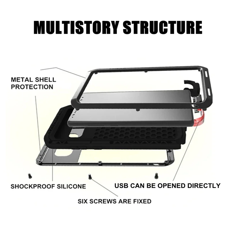 Luxury Doom Armor Metal Heavy Duty Protection Case for Samsung Galaxy S7 S8 S9 S10 S20 Plus Note 9 10 Plus Edge Shockproof Cover