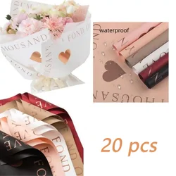 20sheets Korean Plain Paper Korean Jelly Film Translucent Packaging Paper with letter Bouquet Flower Art Wrapping Paper