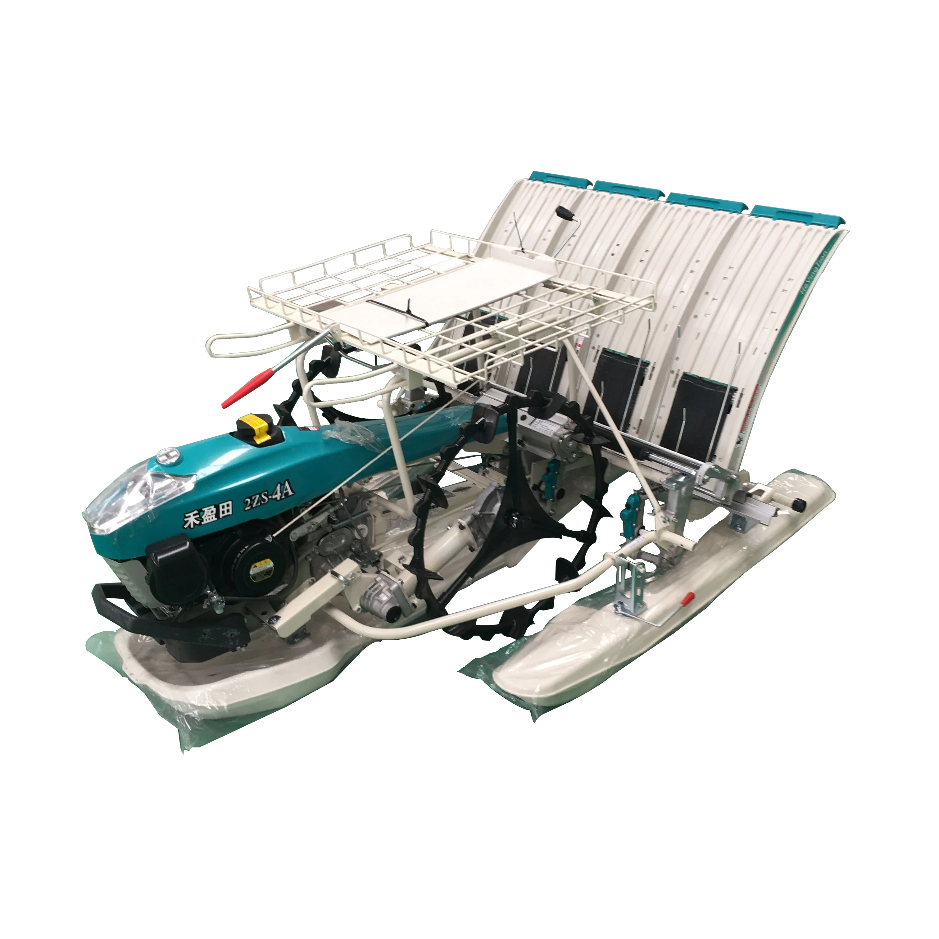 Trapiantatrice manuale per riso a 4 file con nuovo motore e riduttore per piantare riso paddy
