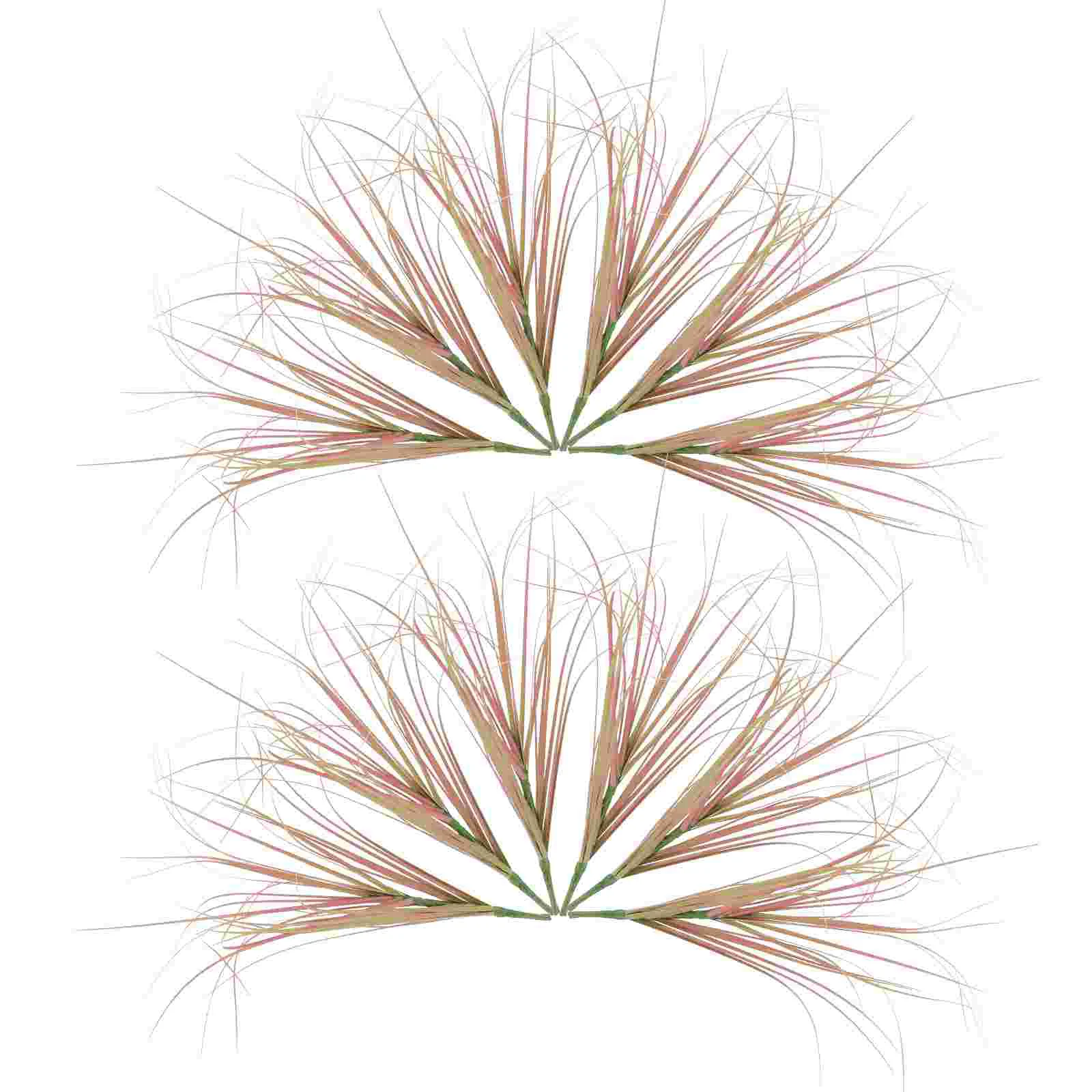 12 Pcs Artificial Green Stem Fake Faux Model Plants Simulation Grass Props Plastic Lifelike Decorations