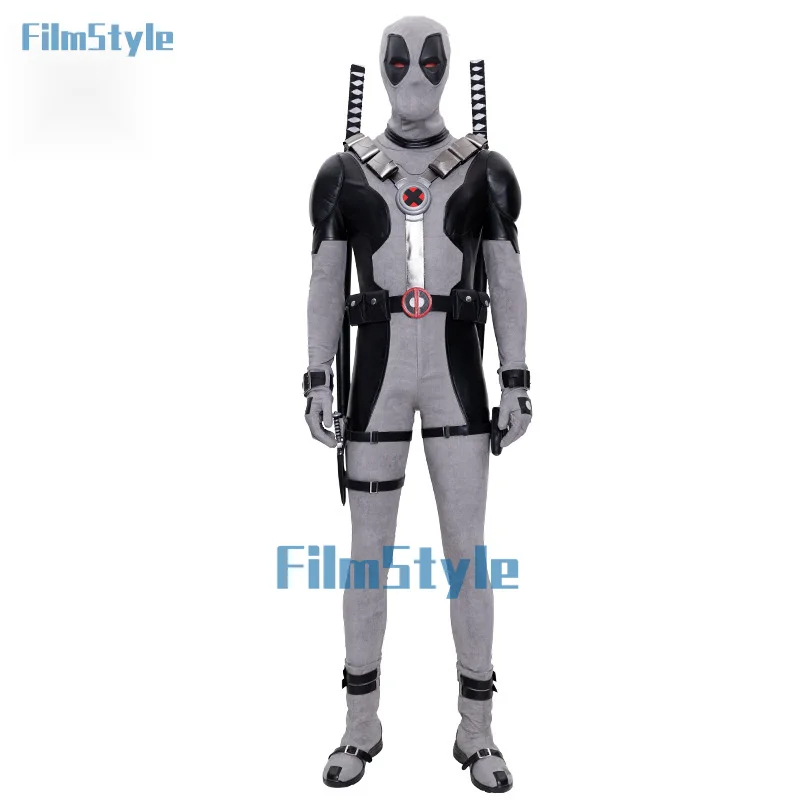 Dead Cosplay Pool Cosplay Men Fantasia White Bodysuit Mask Movie X-Force Costume Male Disguise Outfits Halloween Carnival Suit