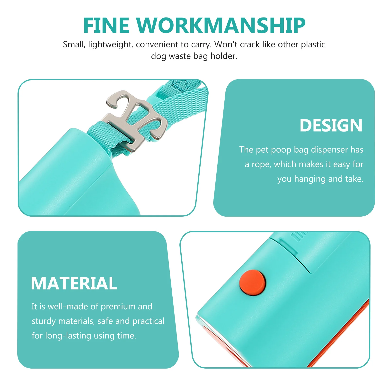 

Pet Garbage Bag Dispenser Lightweight Dog Poop Bag Holder Outdoor Portable Waste Box with LED Flashlight Pet Waste Box