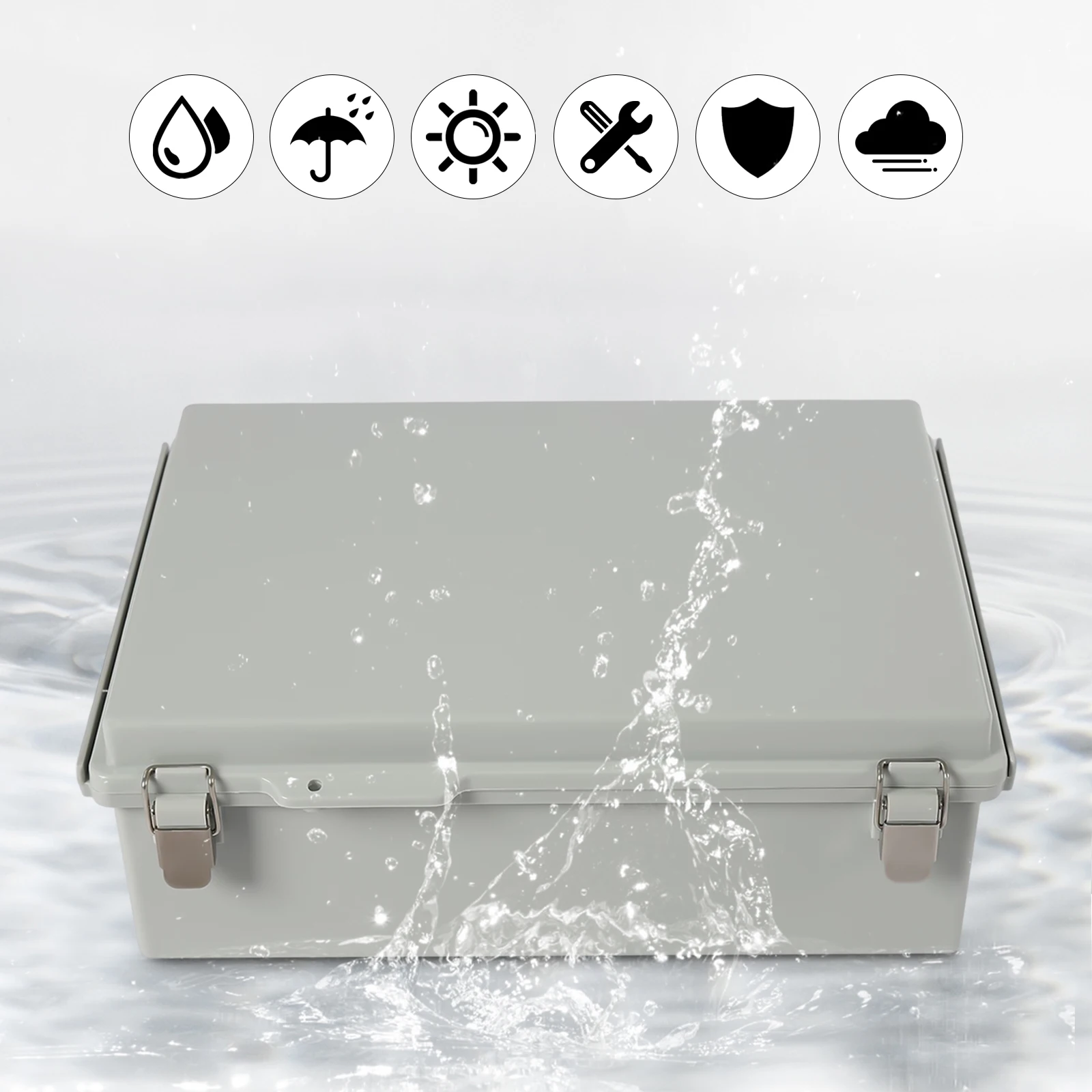 

IP67 One Piece 38*28*13 см Водонепроницаемая электрическая распределительная коробка из АБС-пластика, распределительная коробка для настенного монтажа с 4 активными наконечниками и 2 кабельными вводами