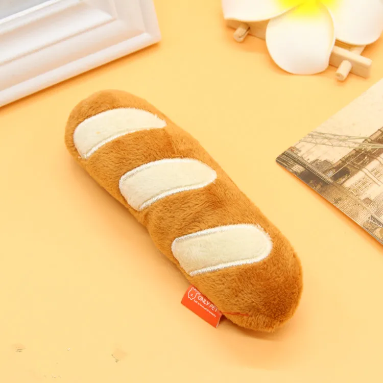 Dogs Toy French baguette Bread Food down Deliciou Wistiti Lint Texture Soundable Pets Dogs Cat Squeak Toys Beagle dog Dachshunds