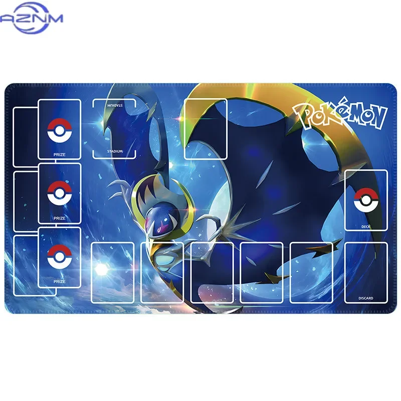 Anime Legendary Moon & Star Pokemon Monster TCG Playmat, Non-Slip Waterproof Card Game Desk Mat