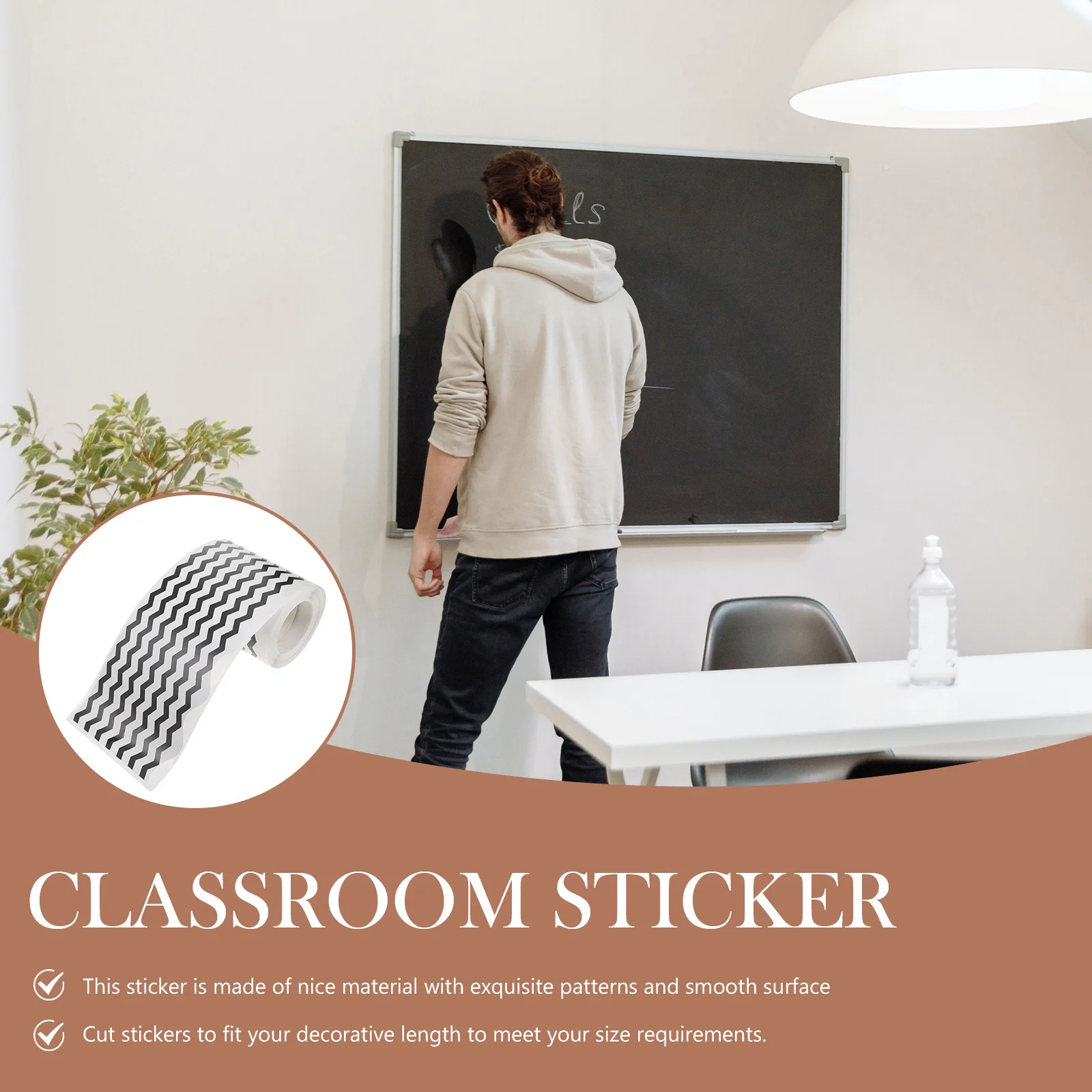 

1 Roll Wave Edge Stickers Premium Waterproof Decorative Trim For Classroom Bulletin Board Blackboard Wall Office Home Decoration