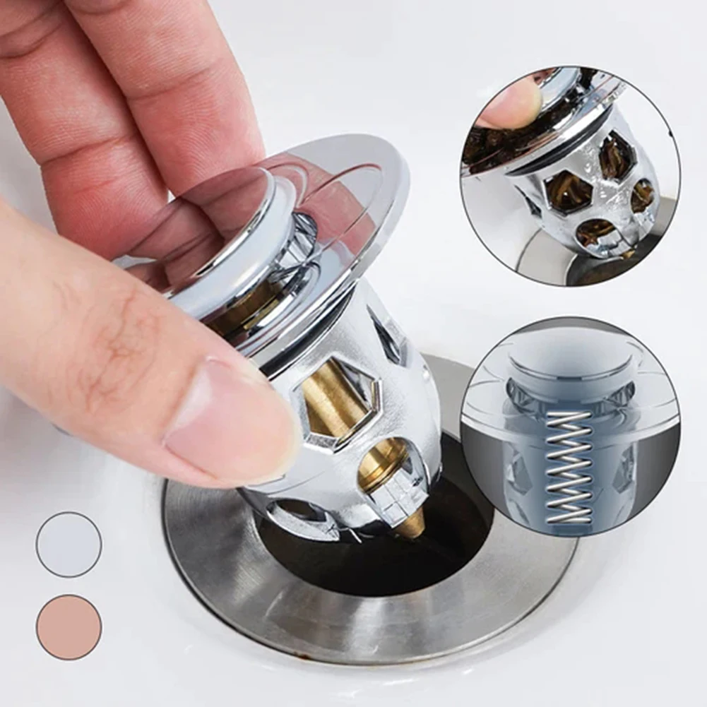 Sink Cap Drain Stopper Pop-Up Bounce Core Basin Drain Filter Hair Catcher Shower Sink Strainer Bath Stopper Bathroom Drain Cover