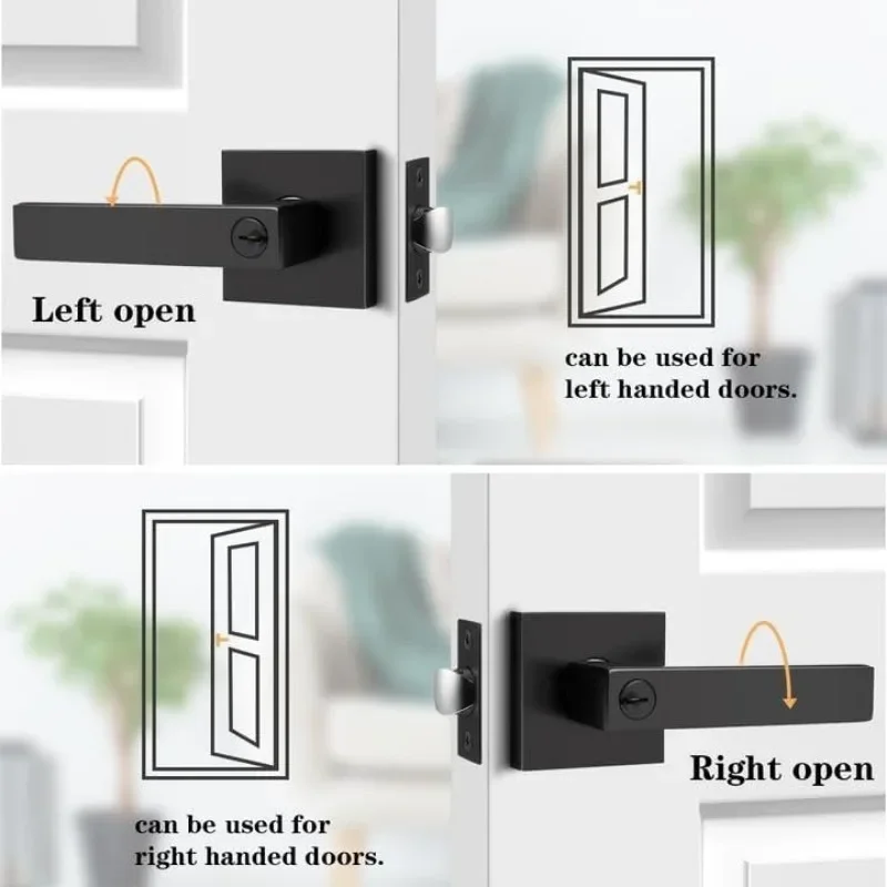 Heavy Duty Entrance Door Lever, Exterior Lockset Contemporary Style, Modern Front Door Hardware