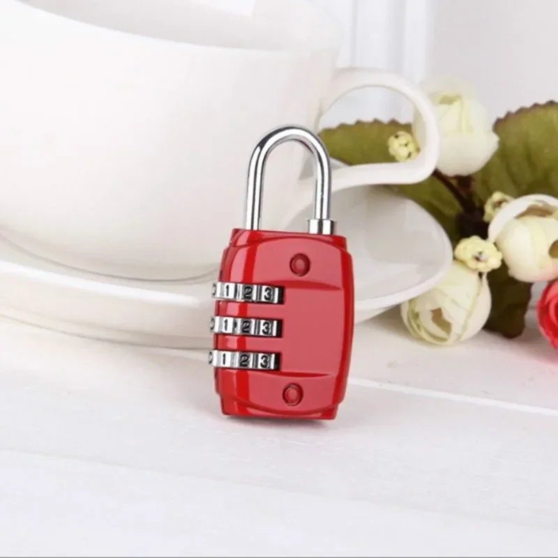 Padlock 3 Dial Digit Password Lock Combination Password Lock Suitcase Luggage Metal Code Lock Mini Coded Keyed Anti-Theft Locks