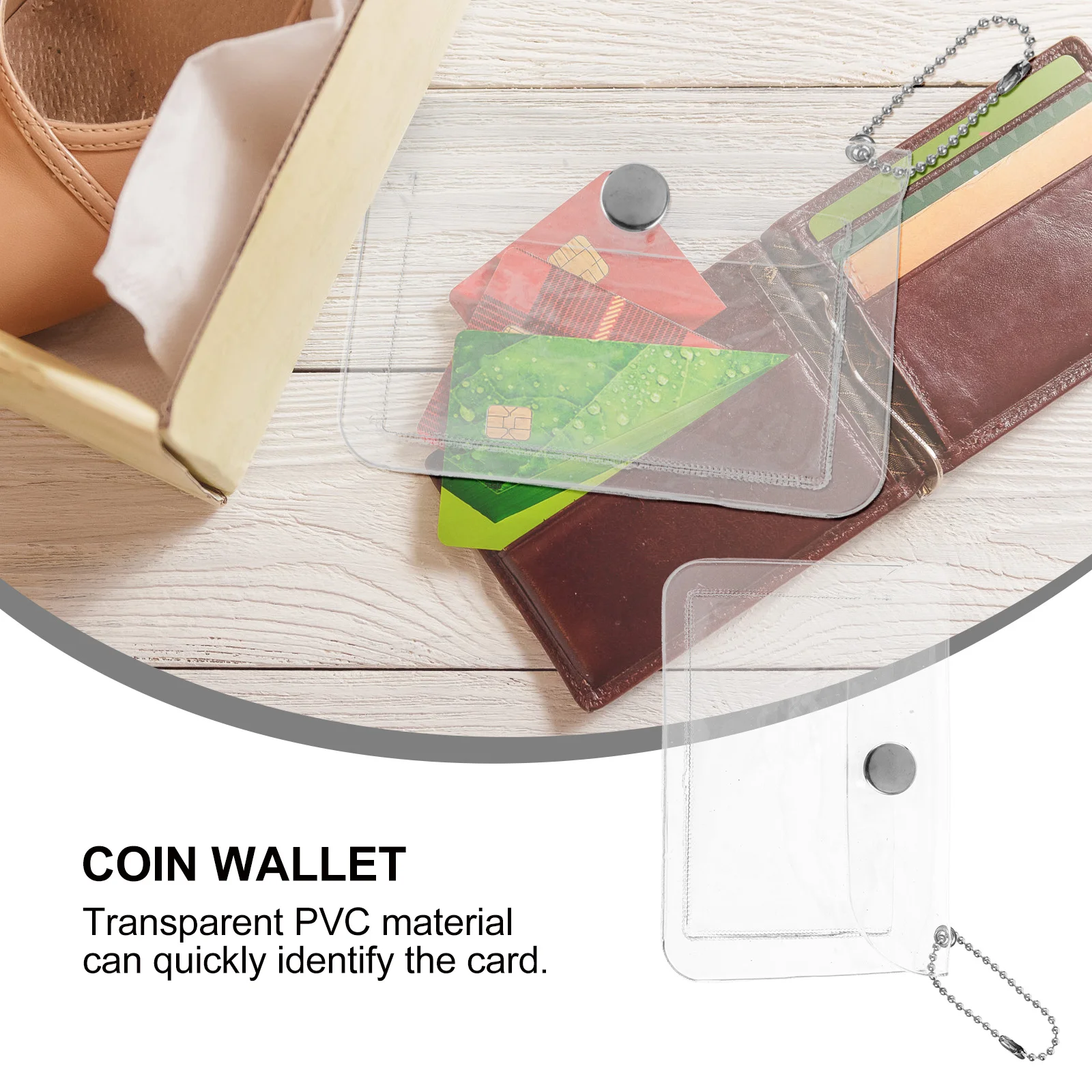 

3Pcs PVC Transparent Card Coin Wallet Mini Purse Simple Bag Rope Strap Women Girls Fashionable Small Card Holder Gift Pack