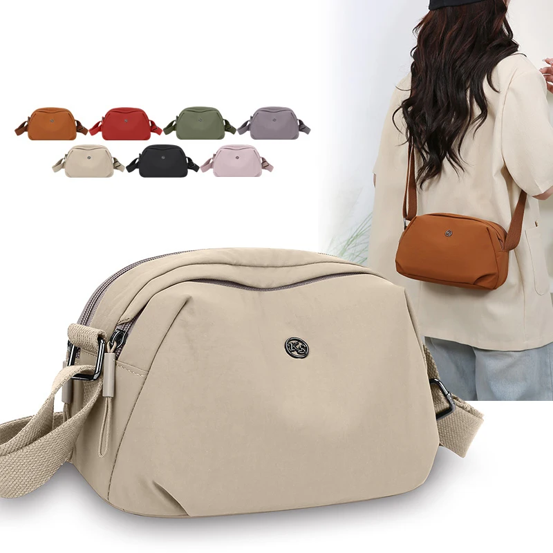 

Leisure Waterproof Nylon Shoulder Bags for Women Lightweight Secure Zipper Purse Everyday Style Messenger Crossbody Bags Girls