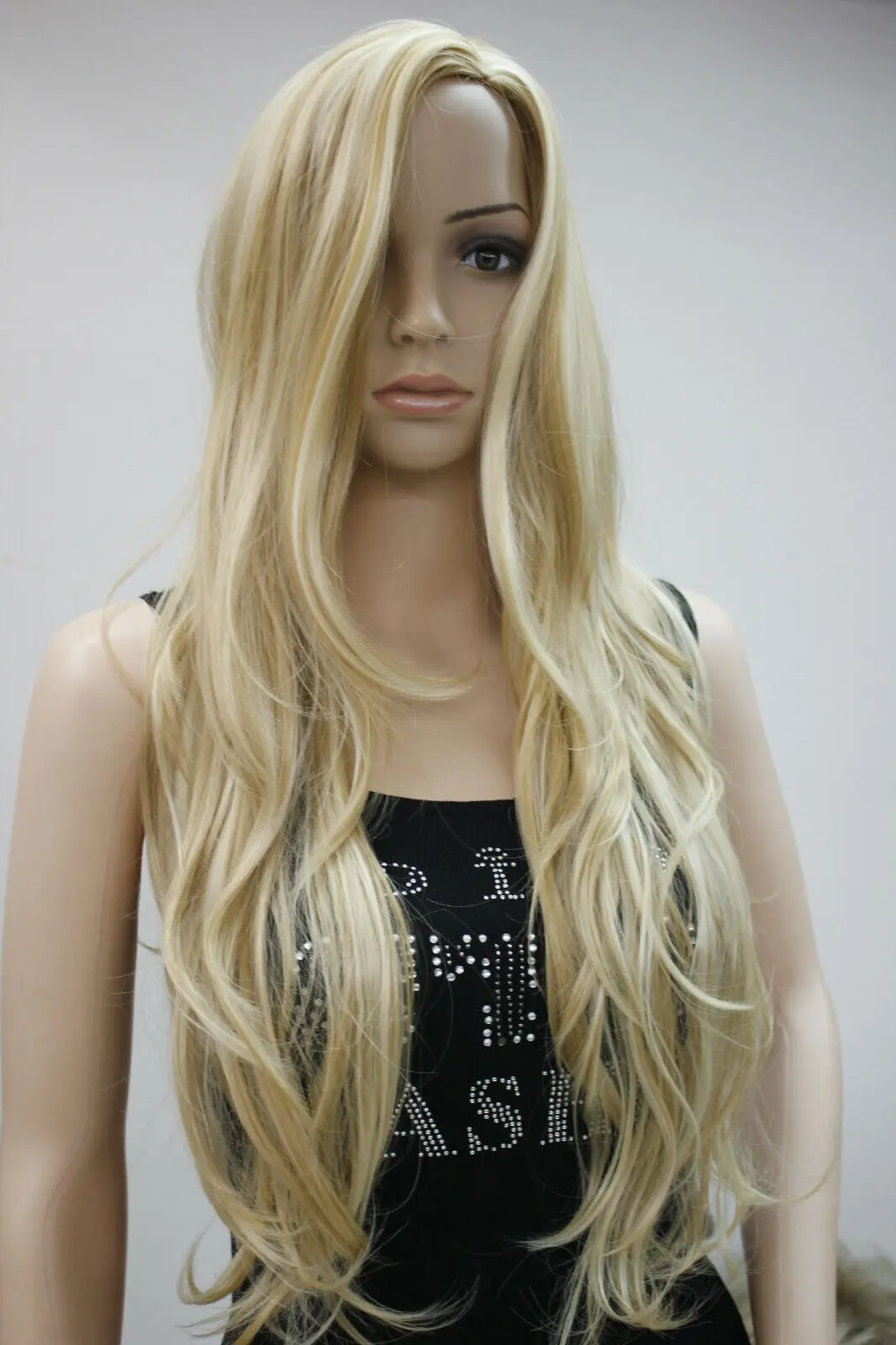 مثير لا الانفجارات شقراء مزيج طويل متموج الجانب الجلد جزء أعلى شعر مستعار الاصطناعية المرأة #2