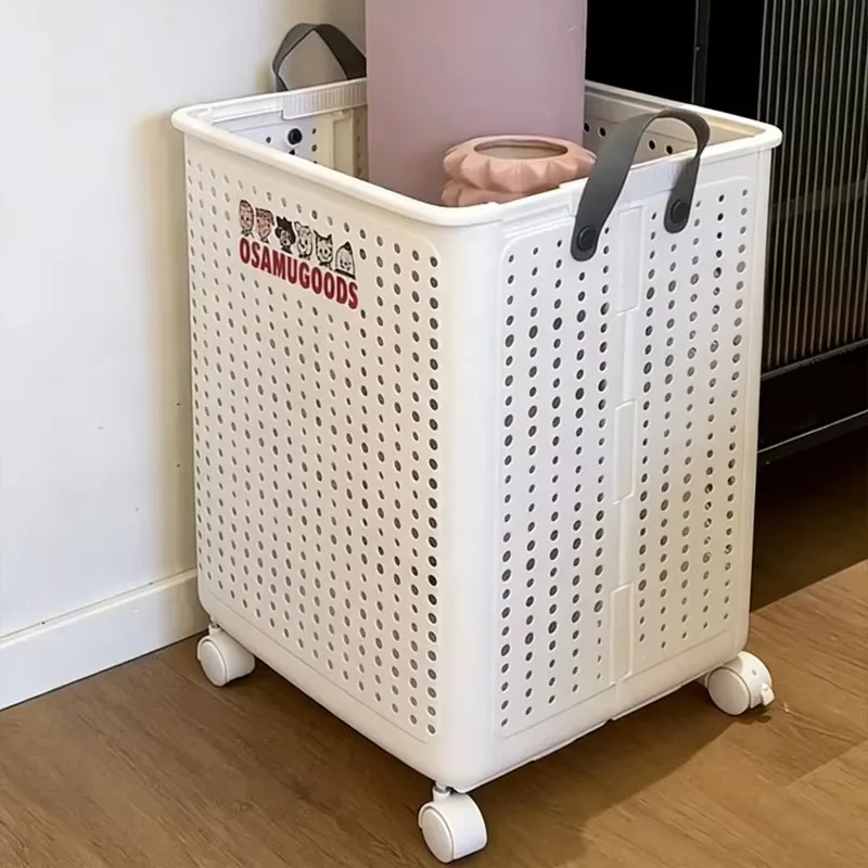 Express Folding Dirty Clothes Basket, Home High-value Laundry Basket with Wheels for Clothes Storage