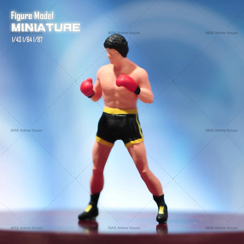 

Miniatures 1/64 1/87 1/43 1/24 Male Boxer Fighting Competition Doll Model Unpainted Creative Home Scene Decoration Toys