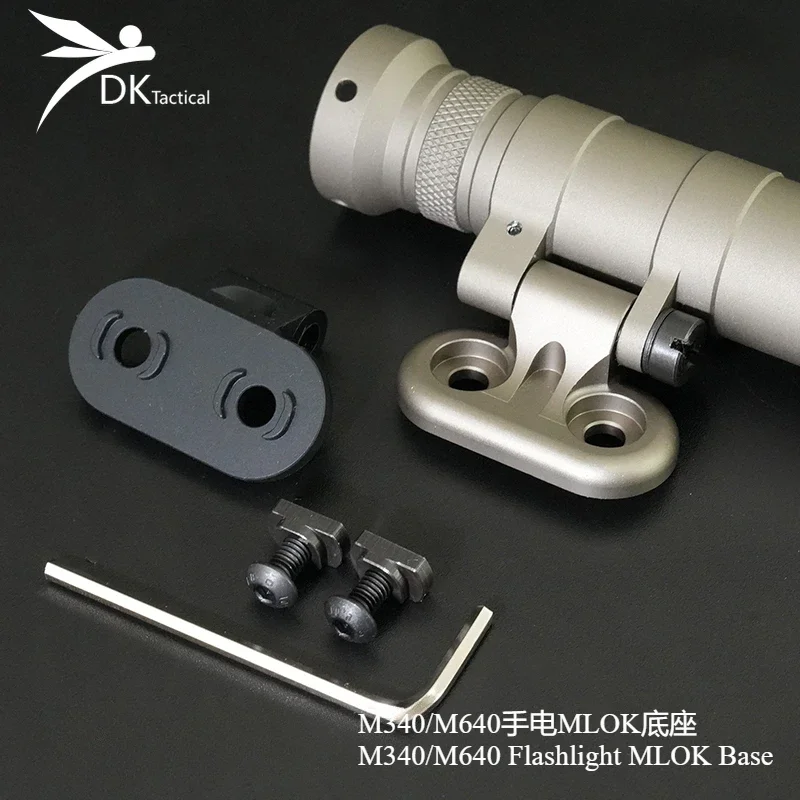 RM45 오프 세트 마운트 금속 CNC 에어소프트 M340C M640V M640DF 전술 무기 라이트 베이스, M-LOK 시스템 스카우트 라이트 액세서리