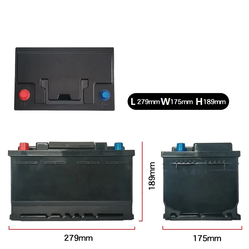 57217 Car Battery Case Box Black Plastic Housing Replace AGM-H6-70/57069/20-72-L For LiFePO4 Lithium Battery Camp Solar Marine