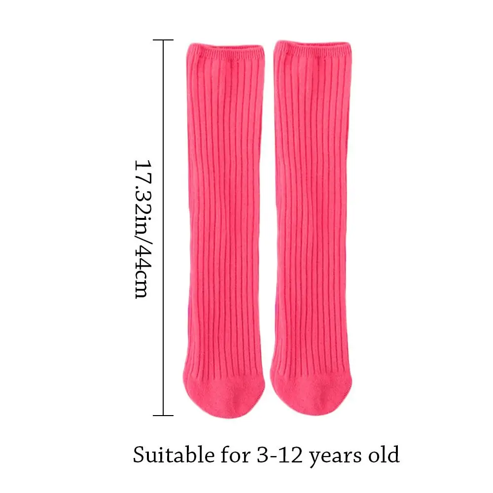 Children\'s High Knee Socks Kids Baby Cute Candy Color Cotton Stockings Long Leg Warmers Socks for Girl 3-12Y Children Clothes