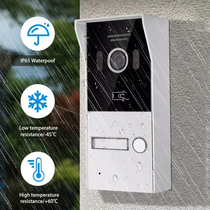 Tuya 1080P 7 Inch Wifi Video Intercom With Camera Intercome 2 Wires Wireless Doorbell for Home Residential Villa Apartment