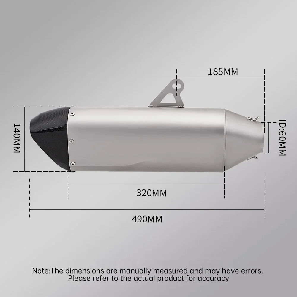 60MM High - Efficiency Motorcycle Exhaust Muffler escapes para moto For GSX8S CB400F MT03 DUKE1290 MT09 PCX125 CBR650