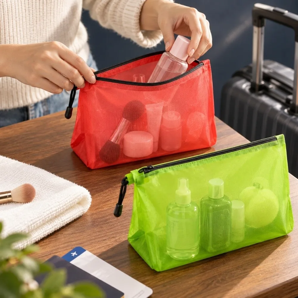 Portable Clothing Packaging Bag Multifunctional Ultra-light Weight Luggage Storage Bag Yellow Red Silicone-coated
