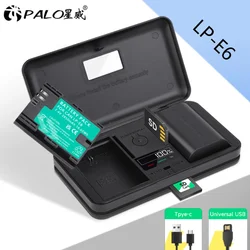 PALO LP E6 LP-E6 Battery + Multifunction Charger For Canon EOS 5DS R 5D Mark II 5D Mark III 6D 7D 70D 60D 80D 90D 5DS R Camera
