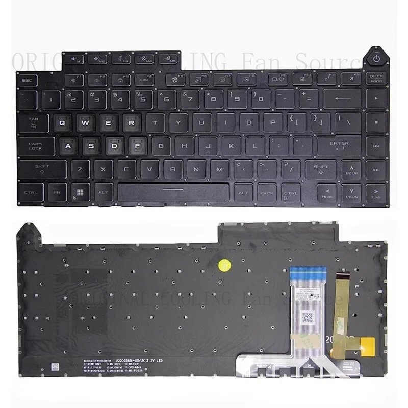R+  New for Asus ROG Strix Scar 16" G634 G634J G634JY 4-zone RGB backlit US keyboard