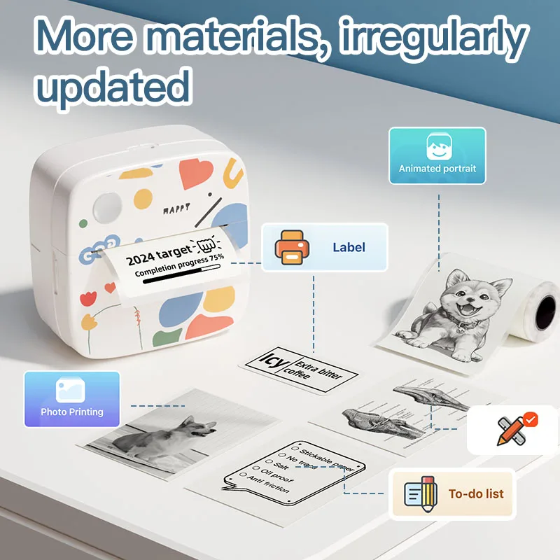 DOLEWA-impresora portátil D2 Doodle, papel térmico, etiqueta adhesiva, fabricante de etiquetas inalámbrico, impresora para impresión de fotos DIY