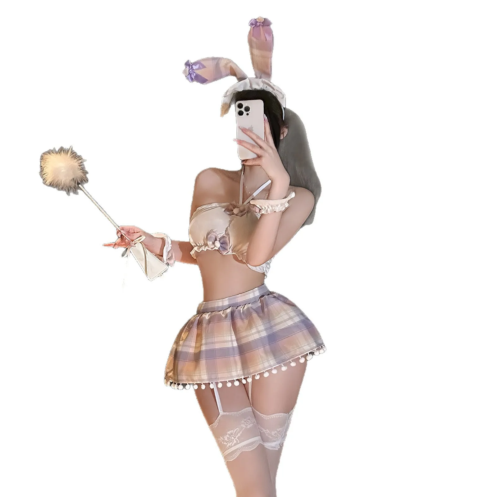 

Сексуальные аксессуары для женщин: комплект для ролевых игр в школьную форму с бантом, интимный комплект, сексуальный костюм, комплект нижнего белья в сетку