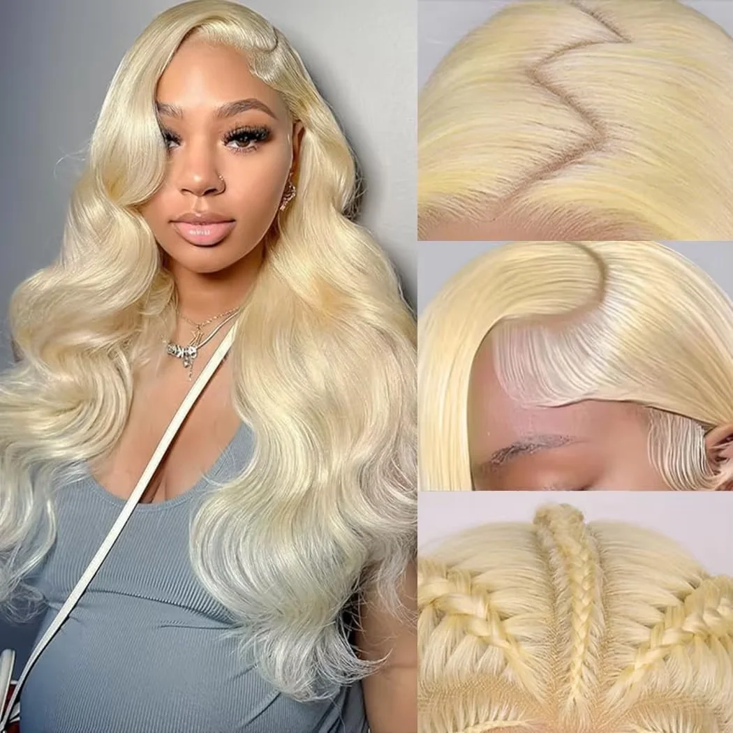 

13x4 13x6 HD Transparent 613 Lace Frontal Wig Honey Blonde Color Brazilian Raw Body Wave Lace Front Human Hair Wig for Women