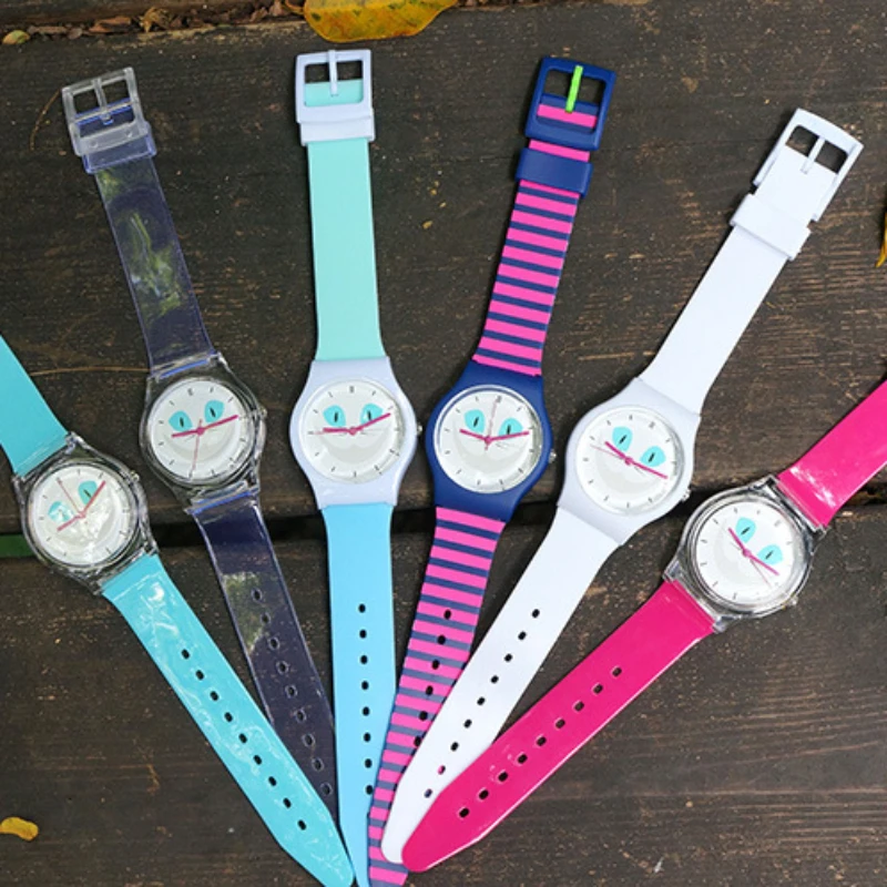 Women Cartoon Casual Waterproof Watches Fashion Quartz Brand Sports Leisure Cats Patterns Silicone Wristwatch Relojes Relógio