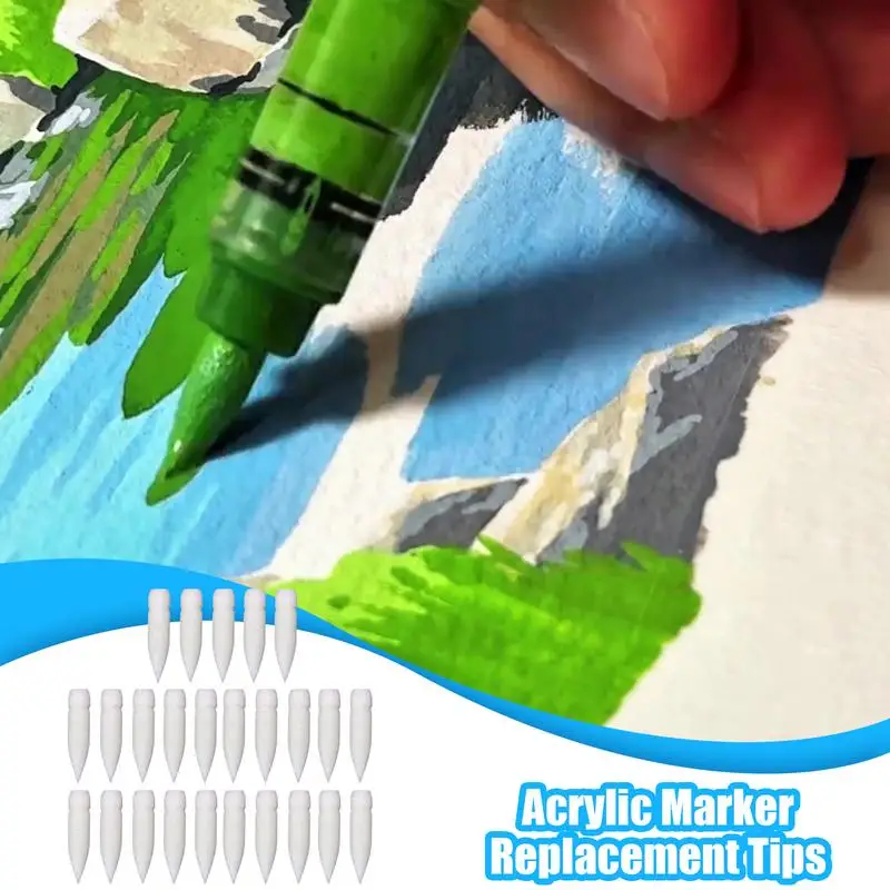 Наконечники для маркеров с акриловой краской, сменные нейлоновые наконечники для многоразовых кистей, ручек для рисования, рисования, каракулей, рукописных заметок