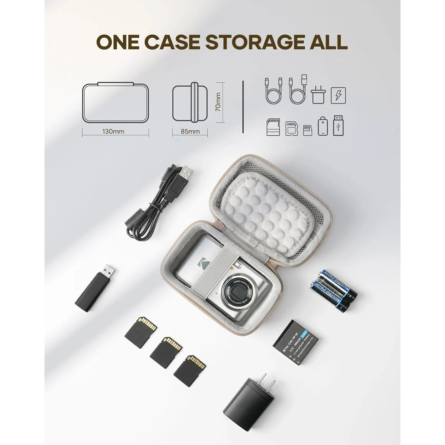 Digital Camera Case for KODAK PIXPRO FZ55/FZ45 & CAMKORY 1080P