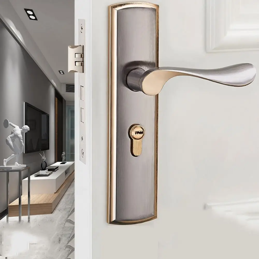 

European Style Bedroom Interior Door Lock Easy Install Universal Security Lock with 3pcs Keys Anti-Theft Gate Lock