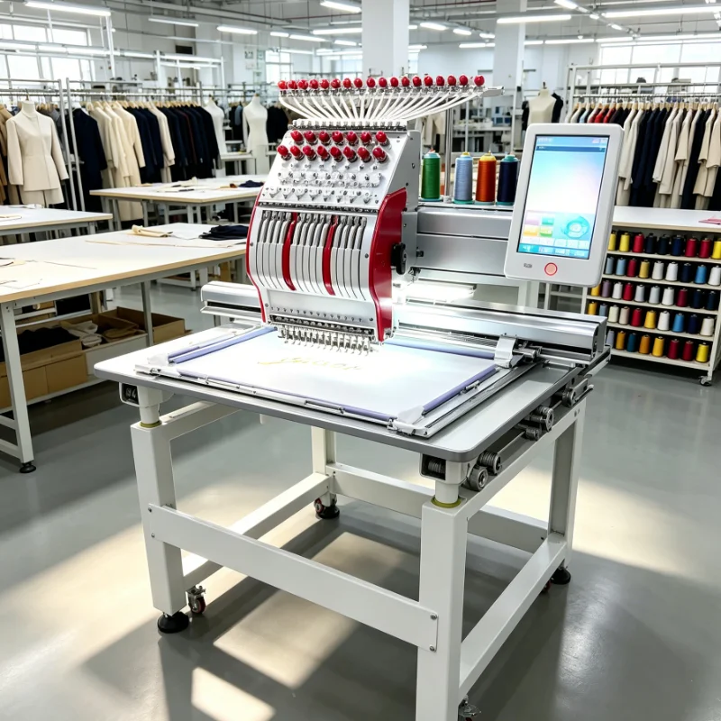 Customized Single-Head Embroidery Machine Professional LCD Display Built-in 100 Designs for Small Business Home Embroidery