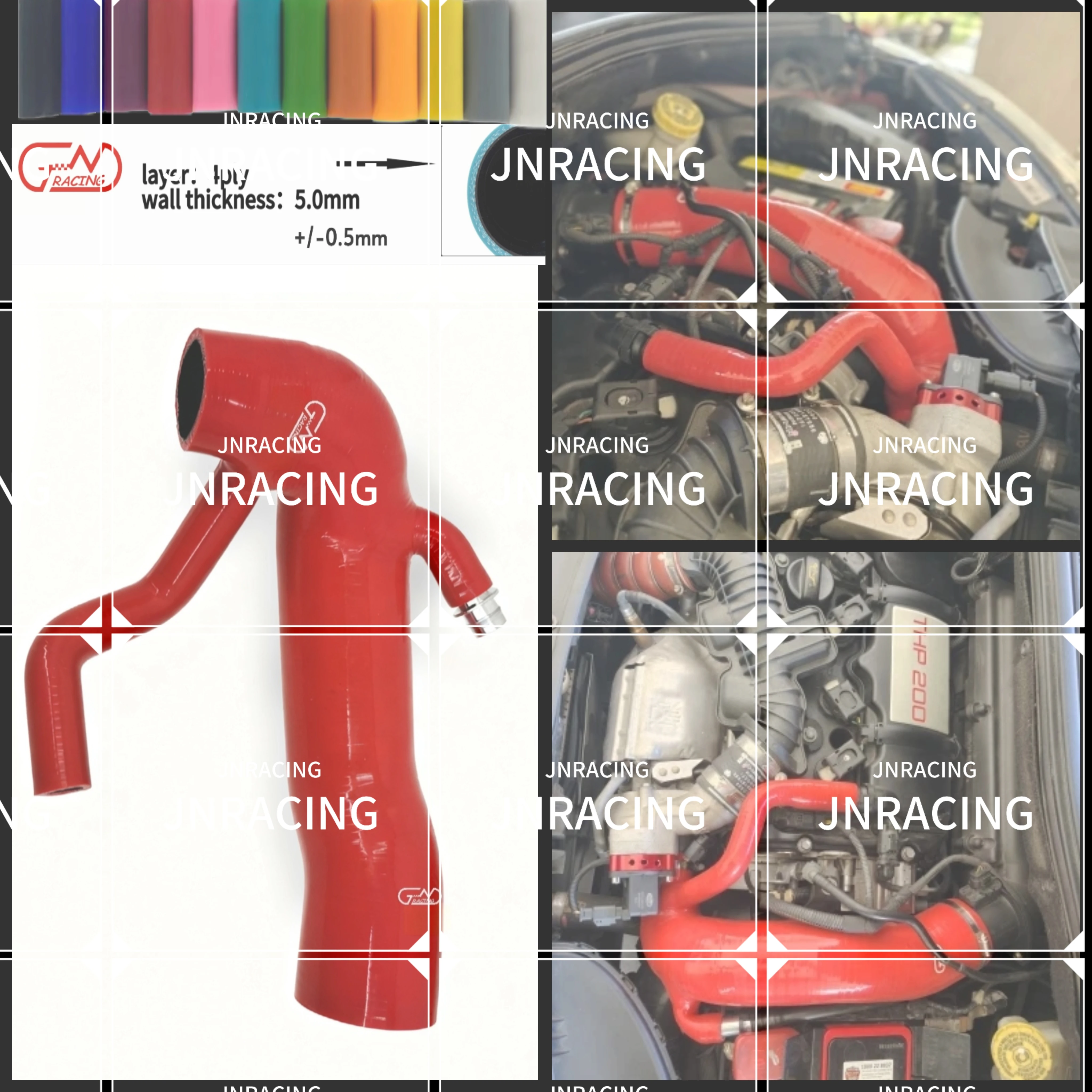JNRACING  4 Ply Air Intake Silicone Hose For Peugeot 208 GTI 1.6 EP6CDTX 200cv 2010-2014