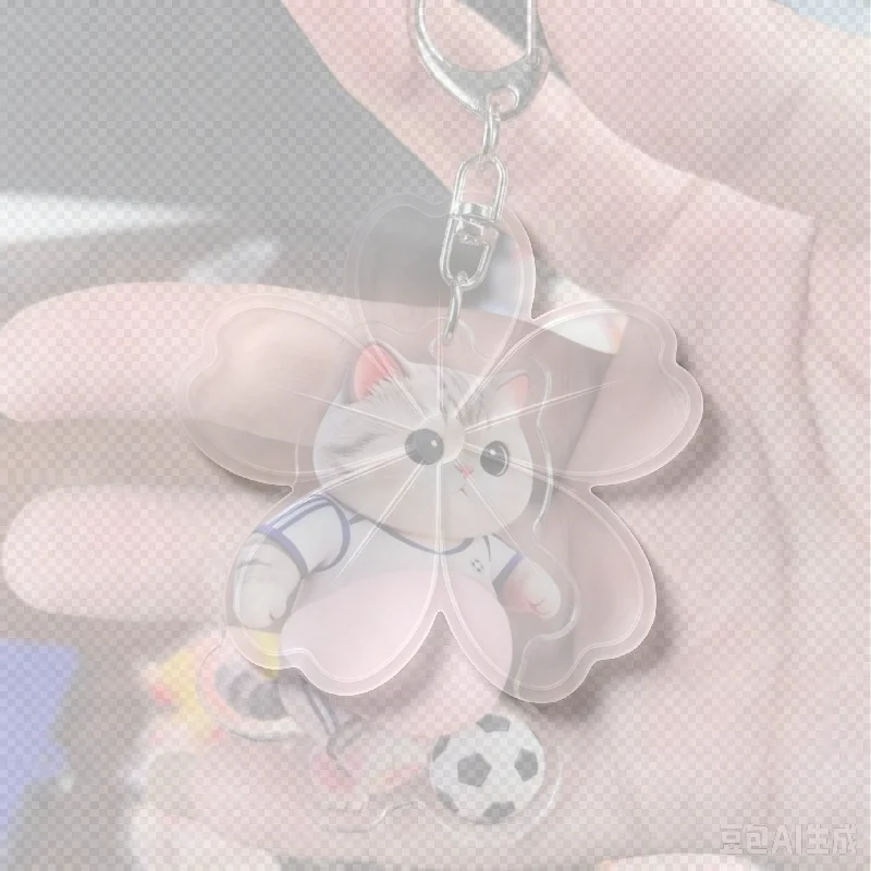Cute Cat Dog Acrylic Keychain Soft Belly Clear Print Great For Bag Decoration Pet Lover Gift
