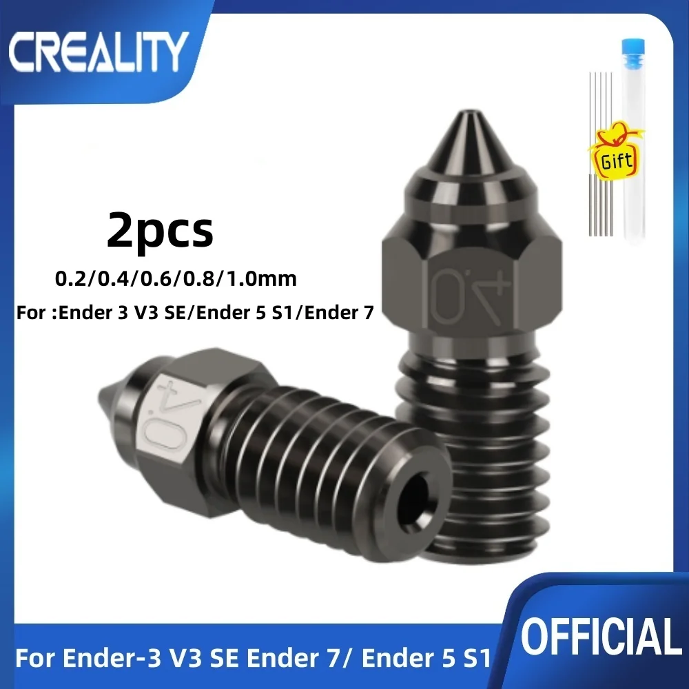 Creality Hardened Steel Nozzles for Ender3 V3 SE High Speed Nozzle for High-temperature 3d Printer Accessories