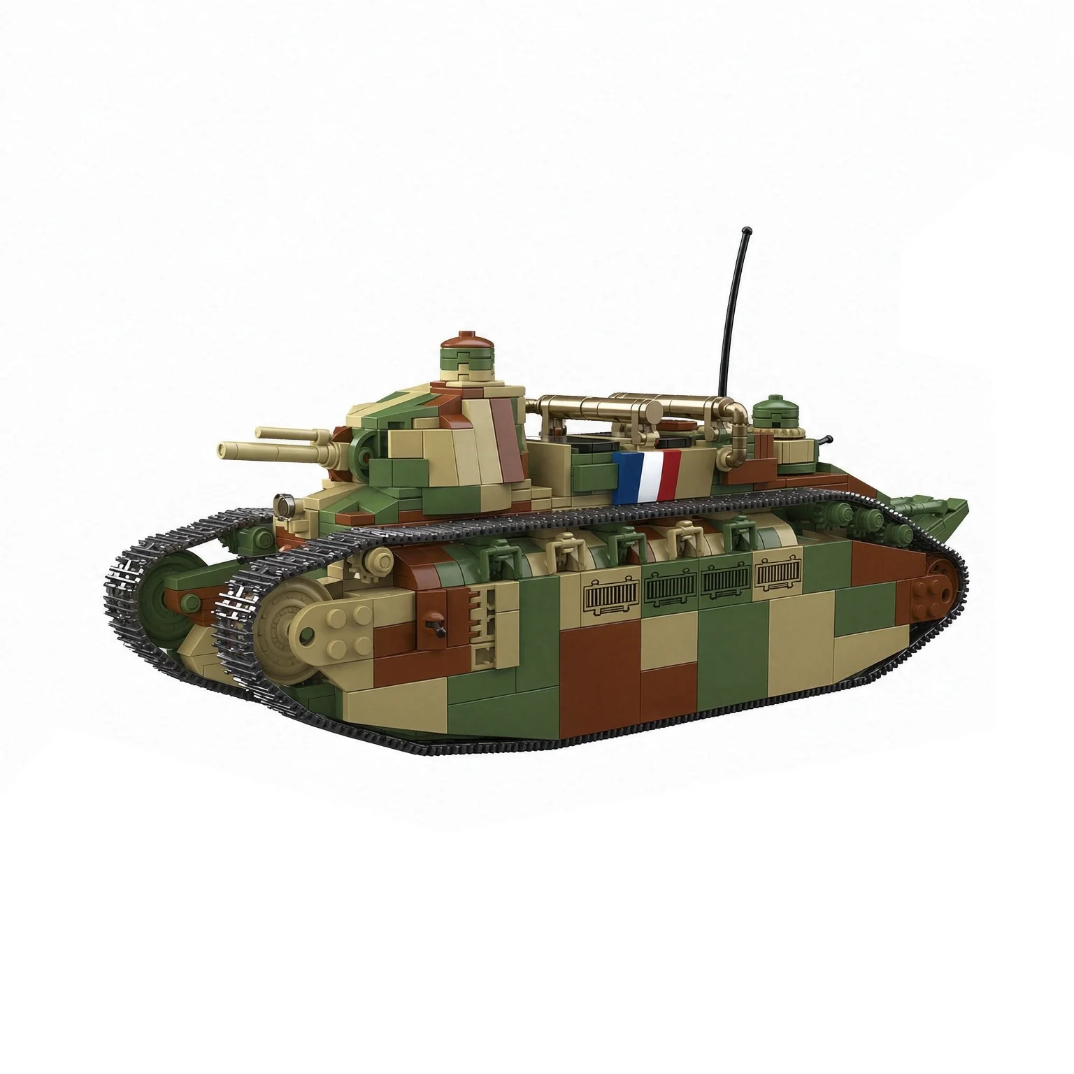 World War France Military Bricks Char 2C Heavy Tank Model Sets Construction Building Block Army Force Educational Toy For Gift