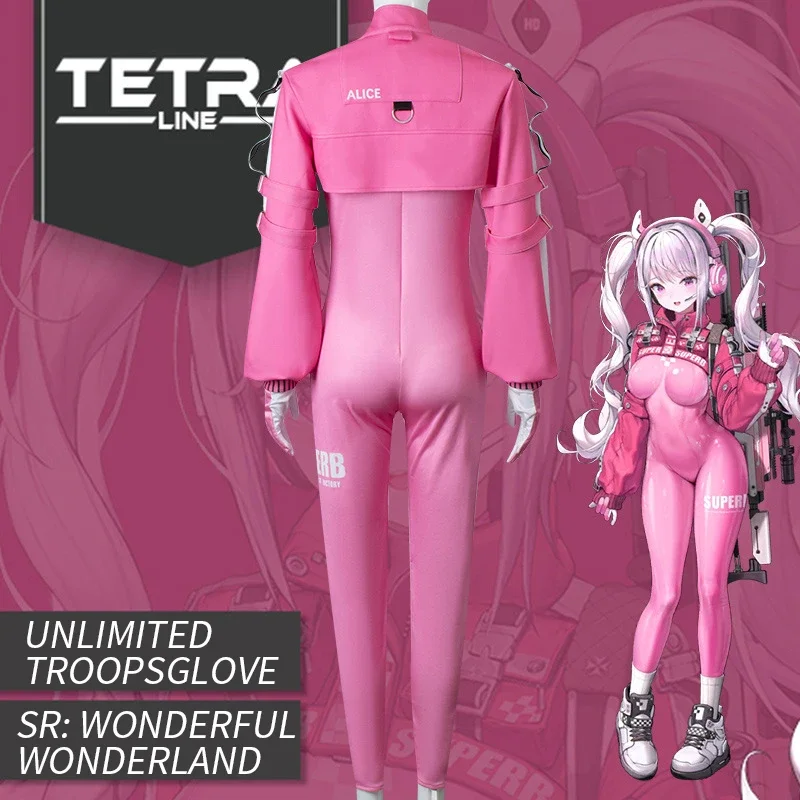 مجموعة بذلة ضيقة من Alice Cos-Pink ، لعبة محمولة ، نايك نيكي ، آلهة النصر ، تأثيري