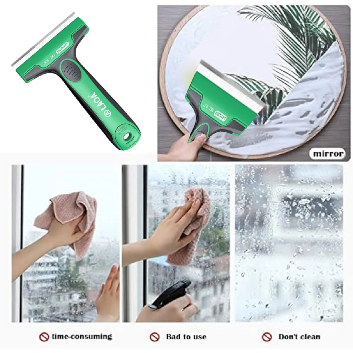 LAOA Mini Cleaning Knife SK5 Stainless Steel Scraper Tool with 10 Spare Blades for Floor Glass Kitchen Oil Stickers Cleaning