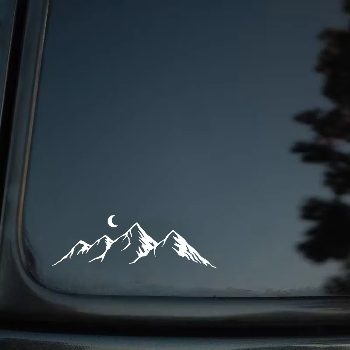 Mountains, Rivers and Bright Moons Personalized Car Stickers, Natural Scenery Car Window Decals, Car Rearview Mirror Decoration view 5