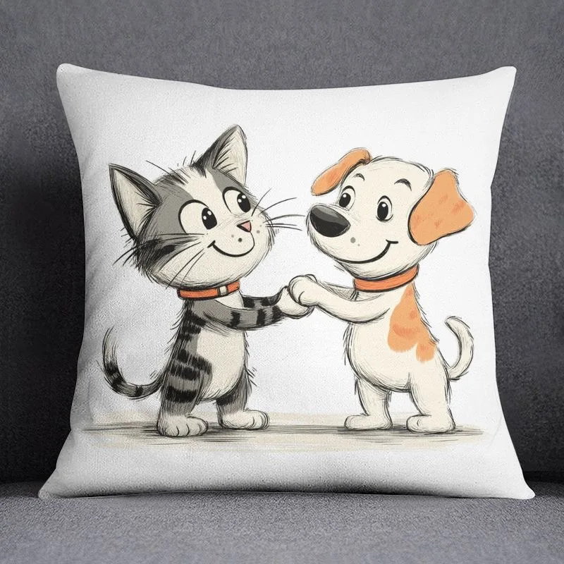 Cartoon Puppy Cute Pillowcase Sofa Cushion Cover Bedside Pillowcase Square Universal Home Decoration