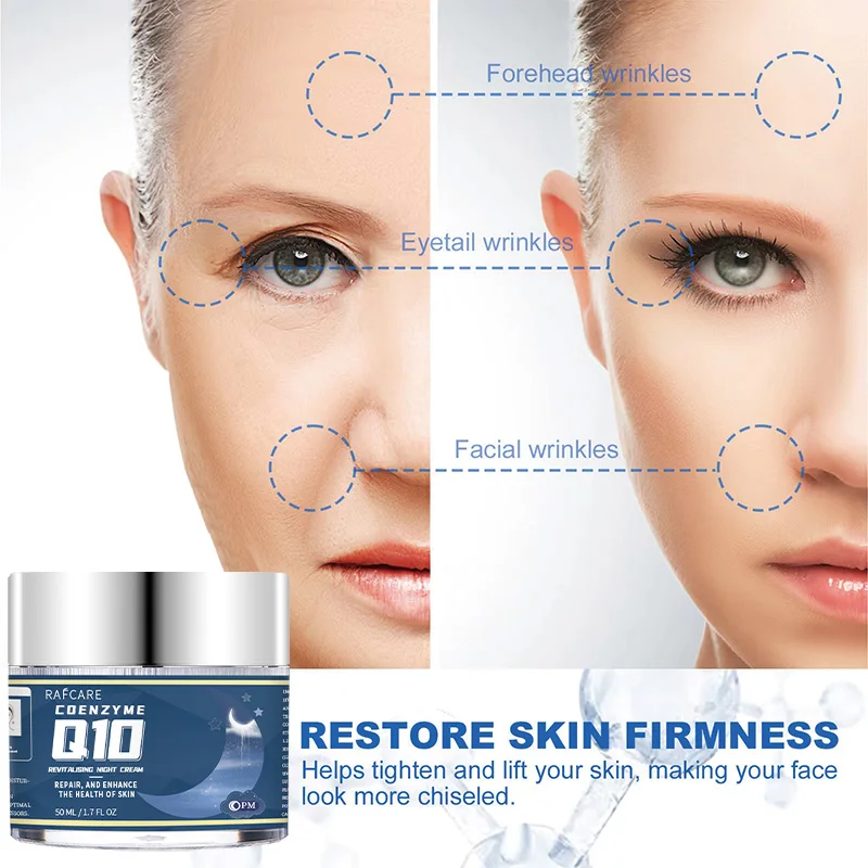 Afcare Anti-Aging Collagen Night Cream with Hyaluronic Acid Moisturizing Whitening Korean Skincare for Facial Wrinkle Removal