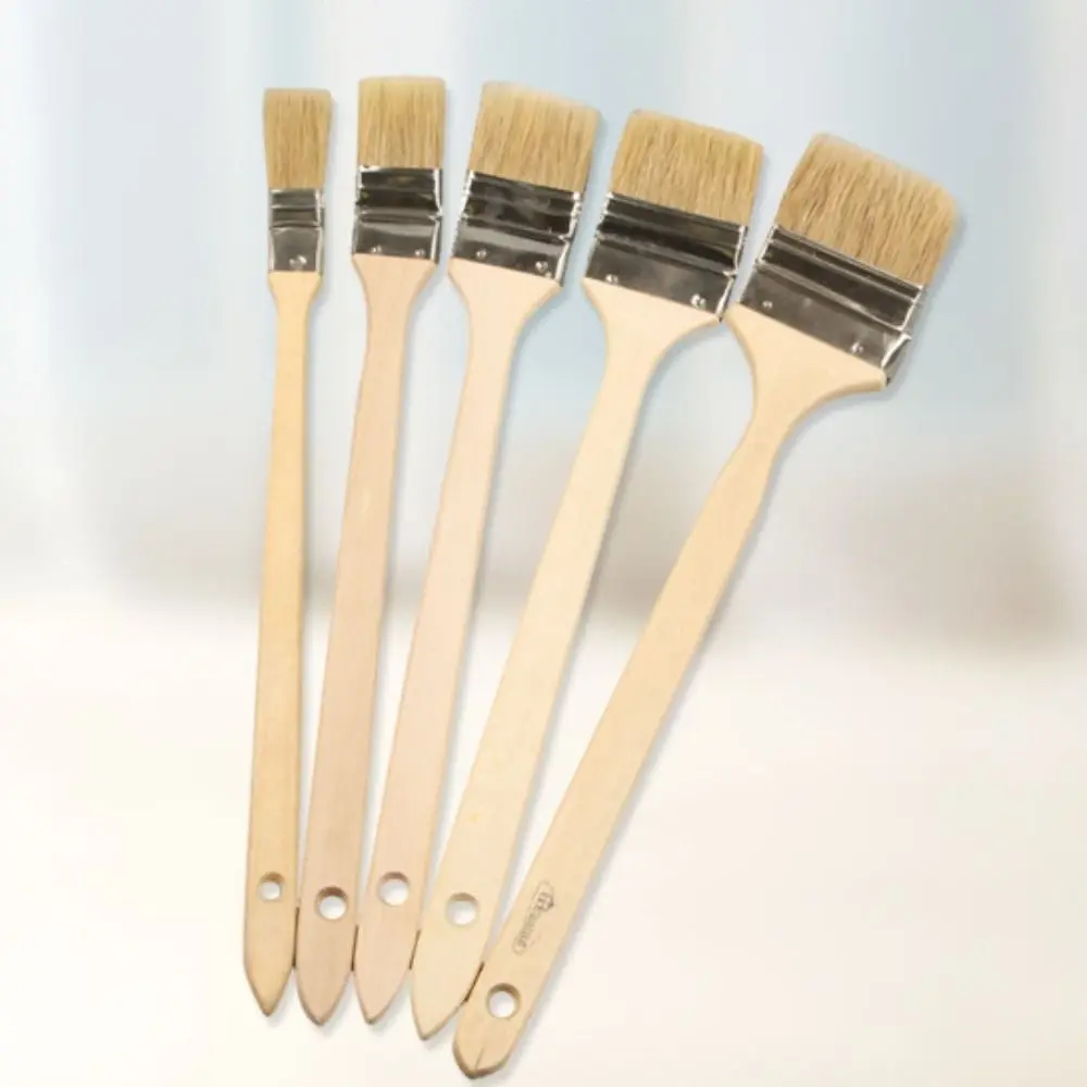 Long Handle Elbow Marine Paint Brush Mixed Pig Mane Hair Solid Wood Handle Elbow Paint Brush Cleaning Tool Wall Painting